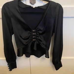 For love and lemons black flowy top blouse